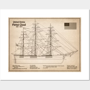 Flying Cloud Clipper Tall-Ship - SD Posters and Art